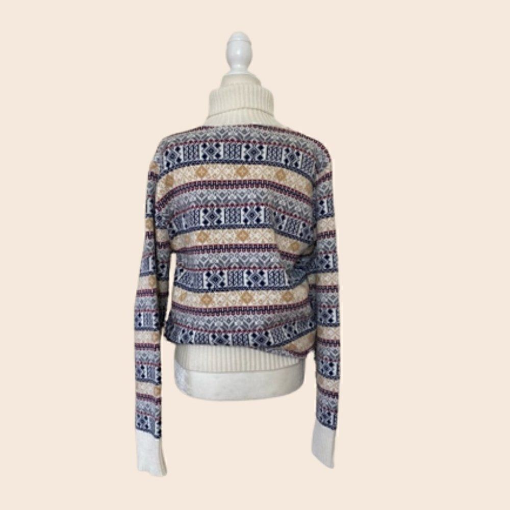 VintageβAcrylicβFairΒ IsleβStyleβTurtleneckβSweaterβSizeβM